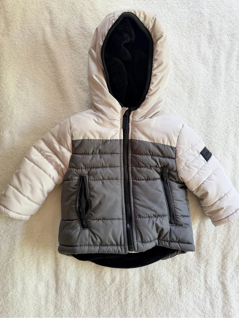 Hunter Two-Tone Toddler Hooded Puffer Jacket 12M